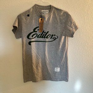 The Editor T-shirt Small, Grey, Italian Fashion brand NWT